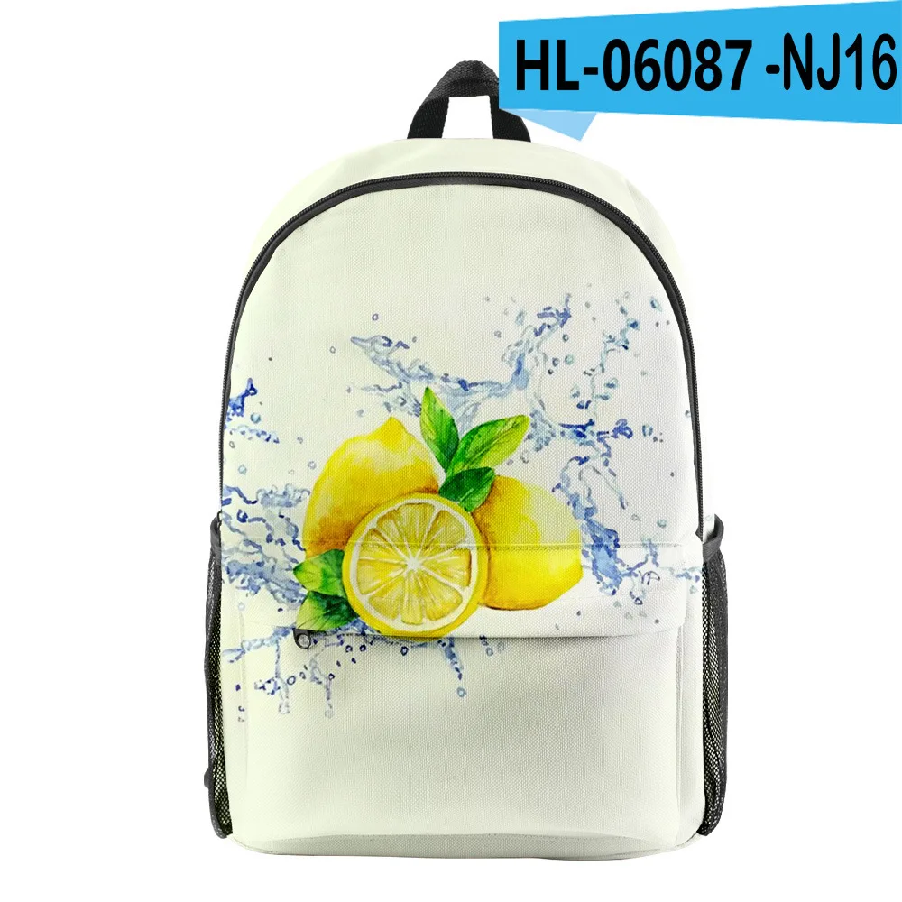 Trendy Youthful lemon Student School Bags Notebook Backpacks 3D Printed Oxford Waterproof Boys/Girls Funny Travel Bags