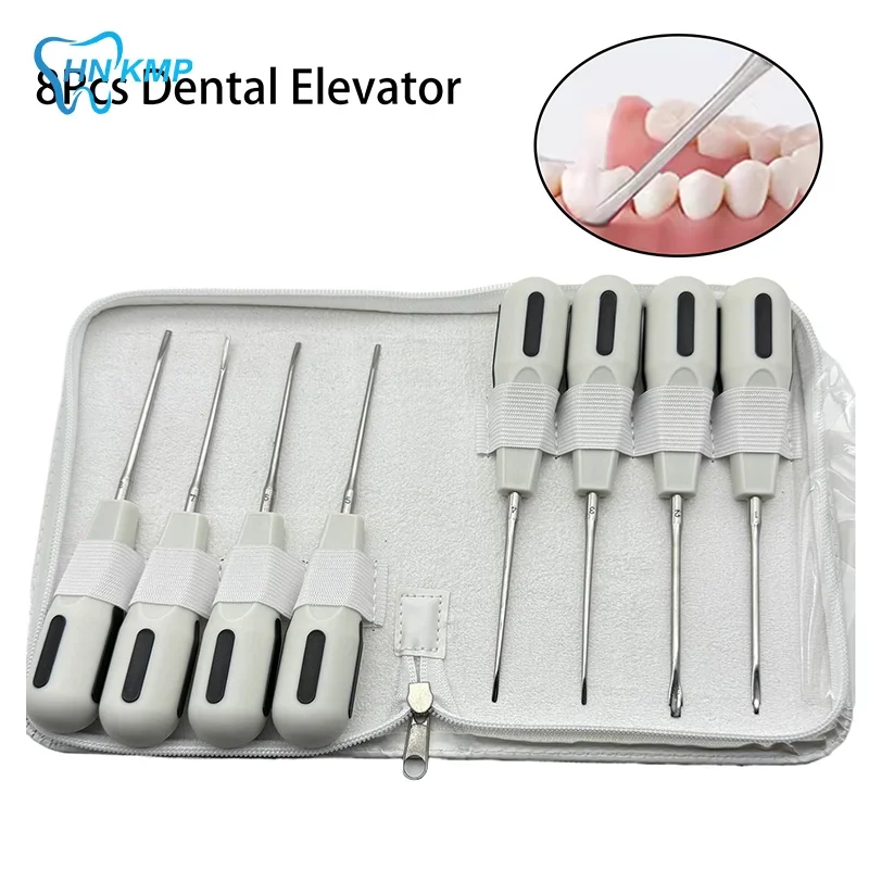 

8Pcs High Quality Dental Stainless Steel Elevator White Surgery Extracting Apical Root Elevator Dentistry Surgical Instrument