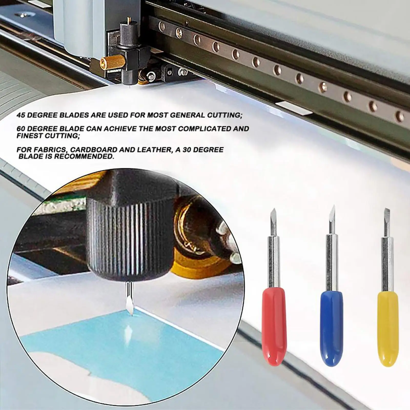 

45° Standard 5 Pcs Cutting Expression Cutter Machines Fabric