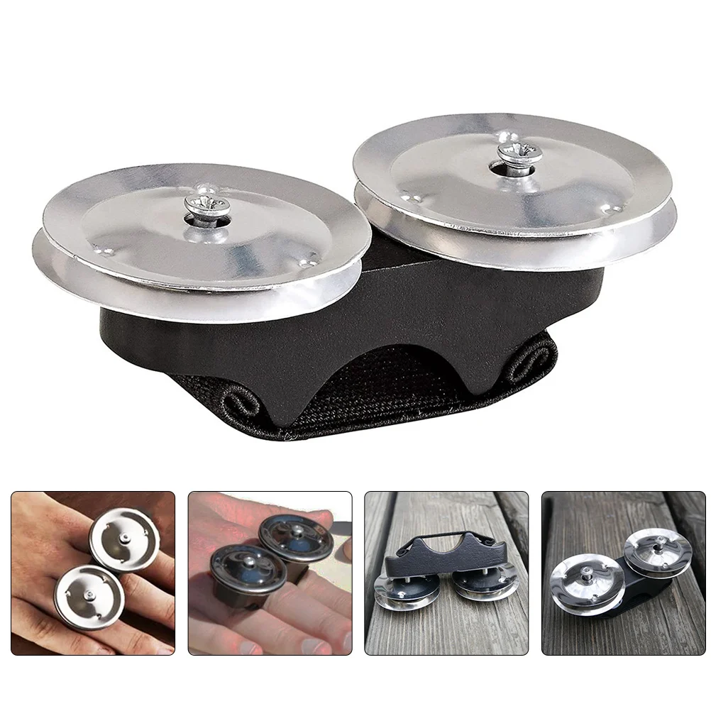 

1pcs Aluminum Wooden Hand Bell Band Finger Bell Beat Educational Musical Instrument For Percussion Plaything Hand-Eye