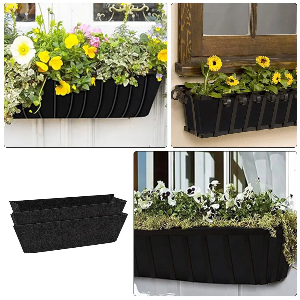 

4pcs Flower Pot Liner Felt Plant Trough For Garden Outdoor Hanging Basket Nursery Pot Planter Insert Grow Bag Gardening Supplies