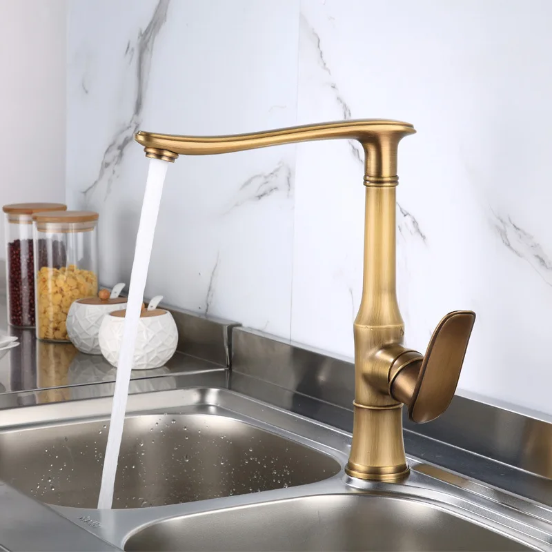 

Kitchen Faucet All Copper Dish Basin Can Rotate Hot and Cold Water Faucet Sink Sink Kitchen Faucet