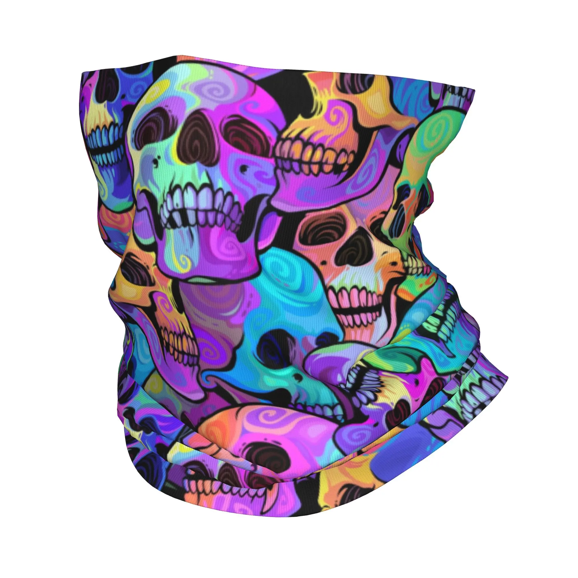 Colorful Horror Skeleton Gothic SKull Winter Headband Neck Warmer Women Men Hiking Camping Tube Scarf  Face Bandana Gaiter