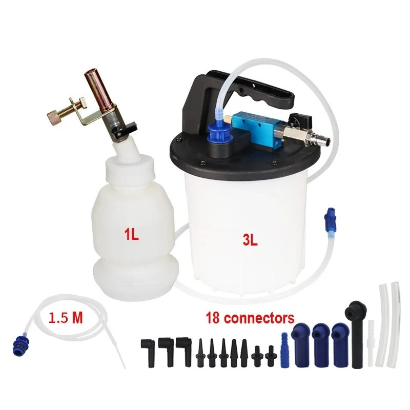 

Equipment Large Capacity Oil Exchanger Pump Car Brake Pumping Tools 3L+1L Car Brake Bleeder Kit Device Oil Fluid Replacement