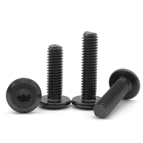 Imagen 2 del producto 10/ 20/ 50 Uds M3 M4 M5 M6 M8 hipotenusa de acero al carbono negro cabeza plana tornillo con cabeza hexagonal tornillos laterales para muebles