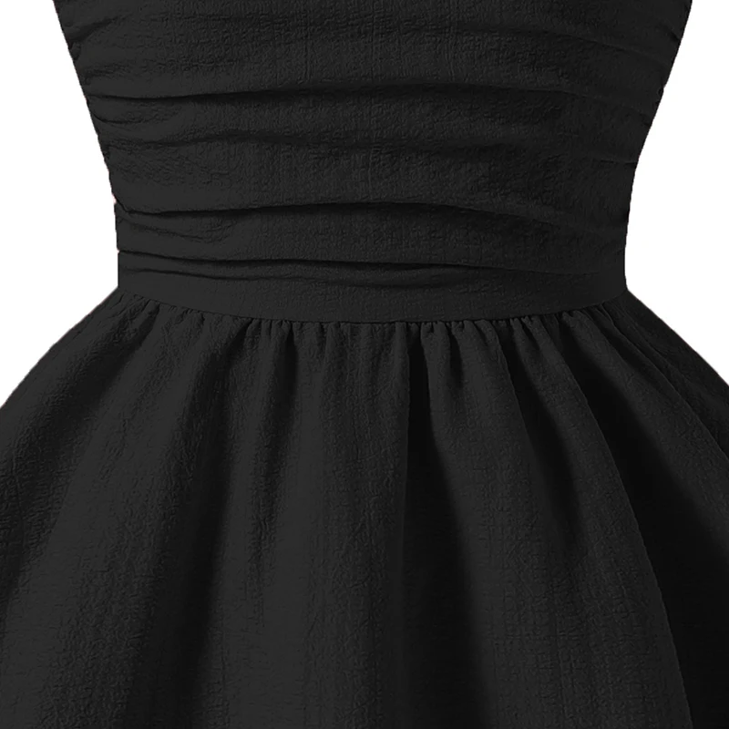 Kids Set Solid Pink Tiered Sling Princess Dress Sweet Style Tween Girls Dress Birthday Party Dating Clothes