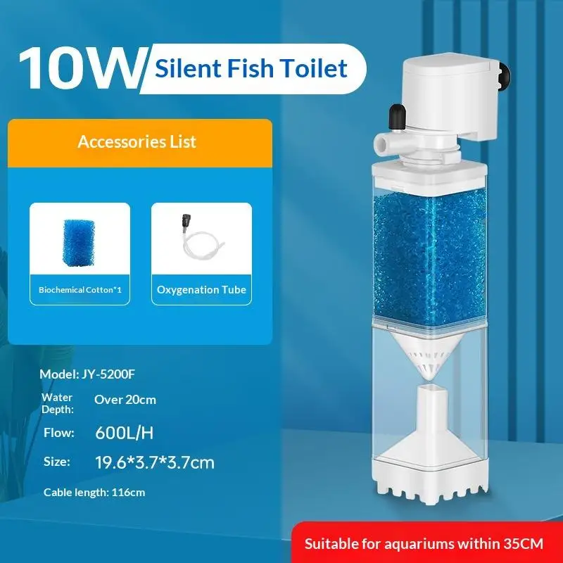 C-6In1 Aquarium Filter Pump Fish Tank Submersible Silent Air Oxygen Aerator Filter Internal Water Pump Aquarium Wave Maker 220V