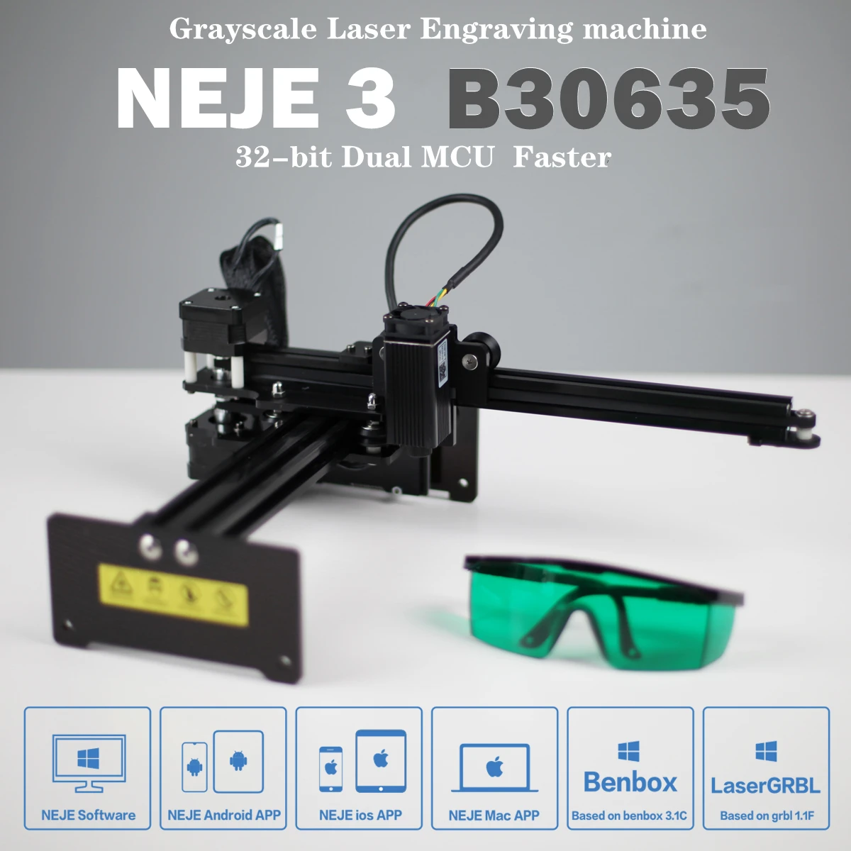 NEJE 3 B30635 tagliacarte per macchina per incisione Laser per Logo fai da te intaglio Laser Mini stampante 3D Router di CNC controllo APP Lightburn