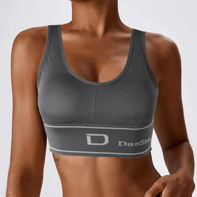 

Красивый жилет с U-образной спинкой, мягкий женский высокоэластичный спортивный бюстгальтер для йоги, женский модный топ без стального кольца, универсальный бюстгальтер пуш-ап