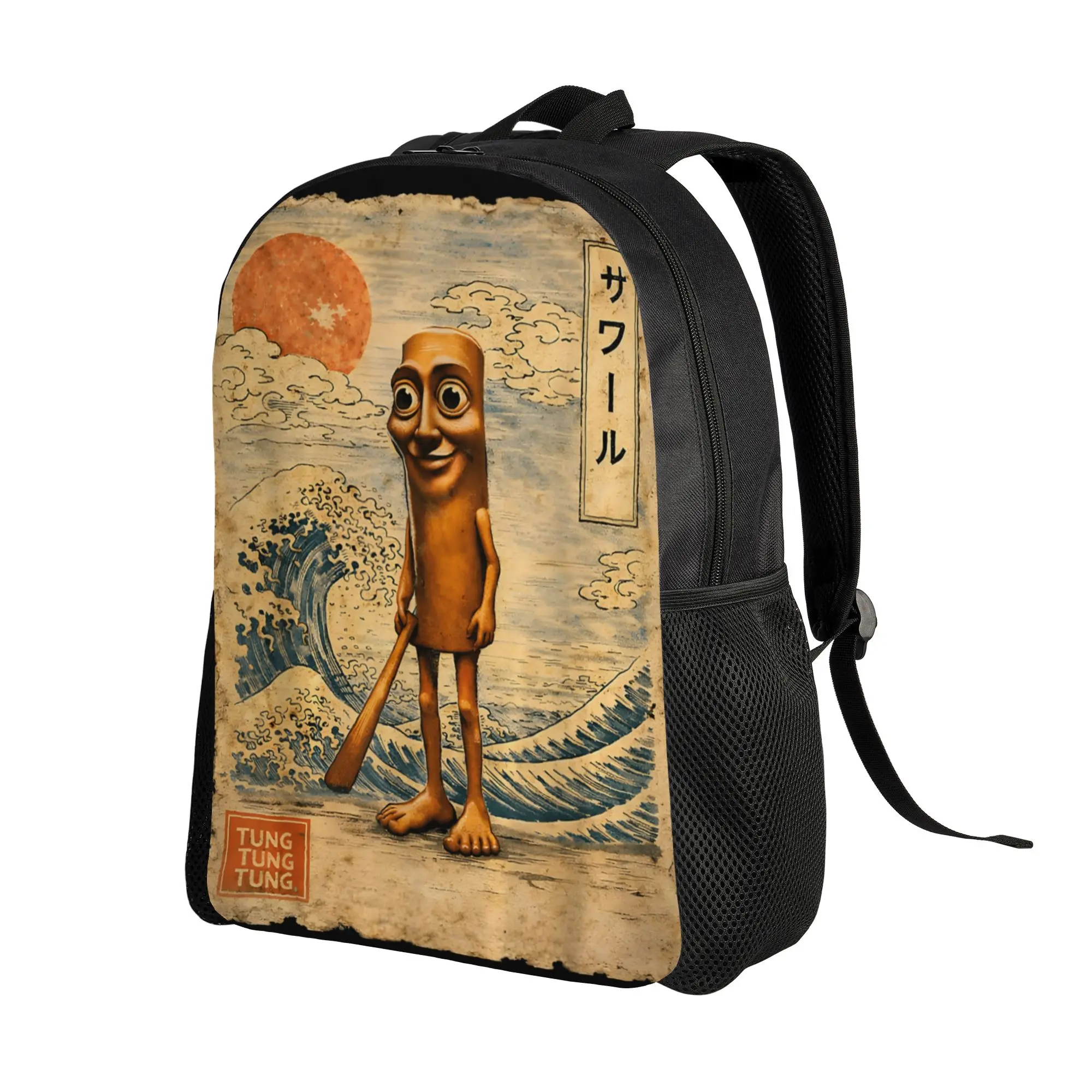 Brainrot Meme Tung Tung Tung Sahur Backpack  Travel Backpacks Unisex Colorful Big High School Bags Modern Rucksack