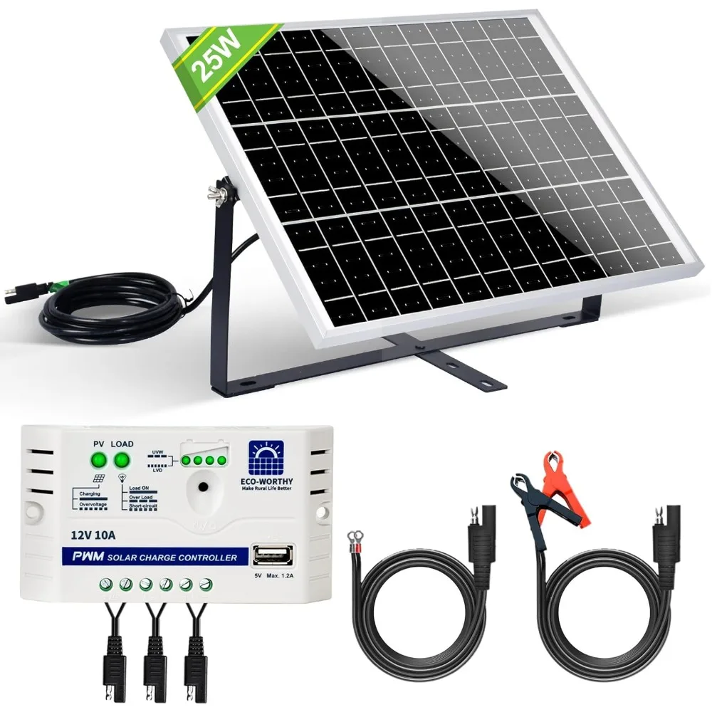 25-watt-12v-solar-charging-kit-for-off-grid-batteries-waterproof-panel-with-adjustable-bracket-and-sae-cable