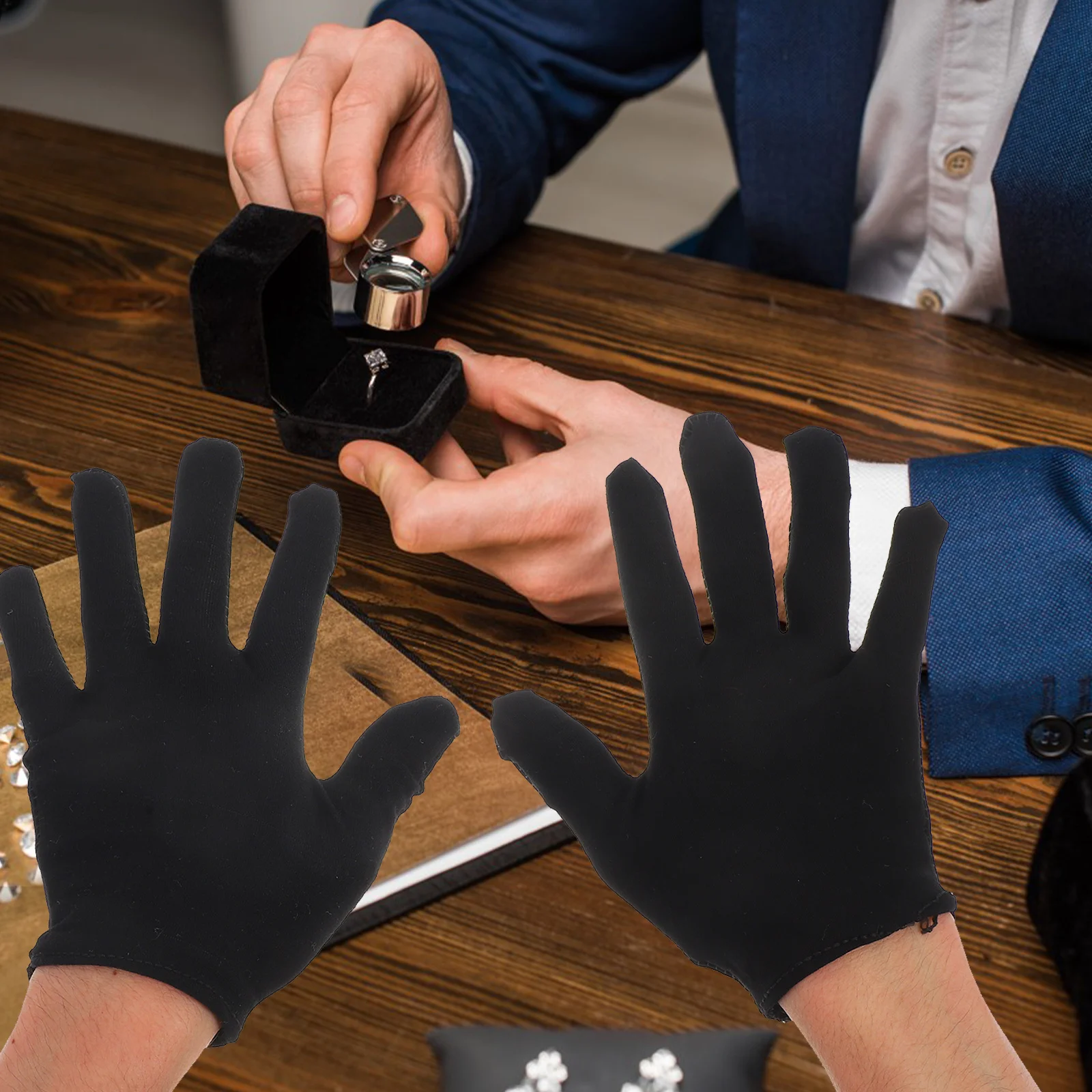 6Pairs Industrial Labor Protection Black Cotton Gloves Thickened Sweat Absorbent Heavy Duty Work Safety Gloves for Cutting