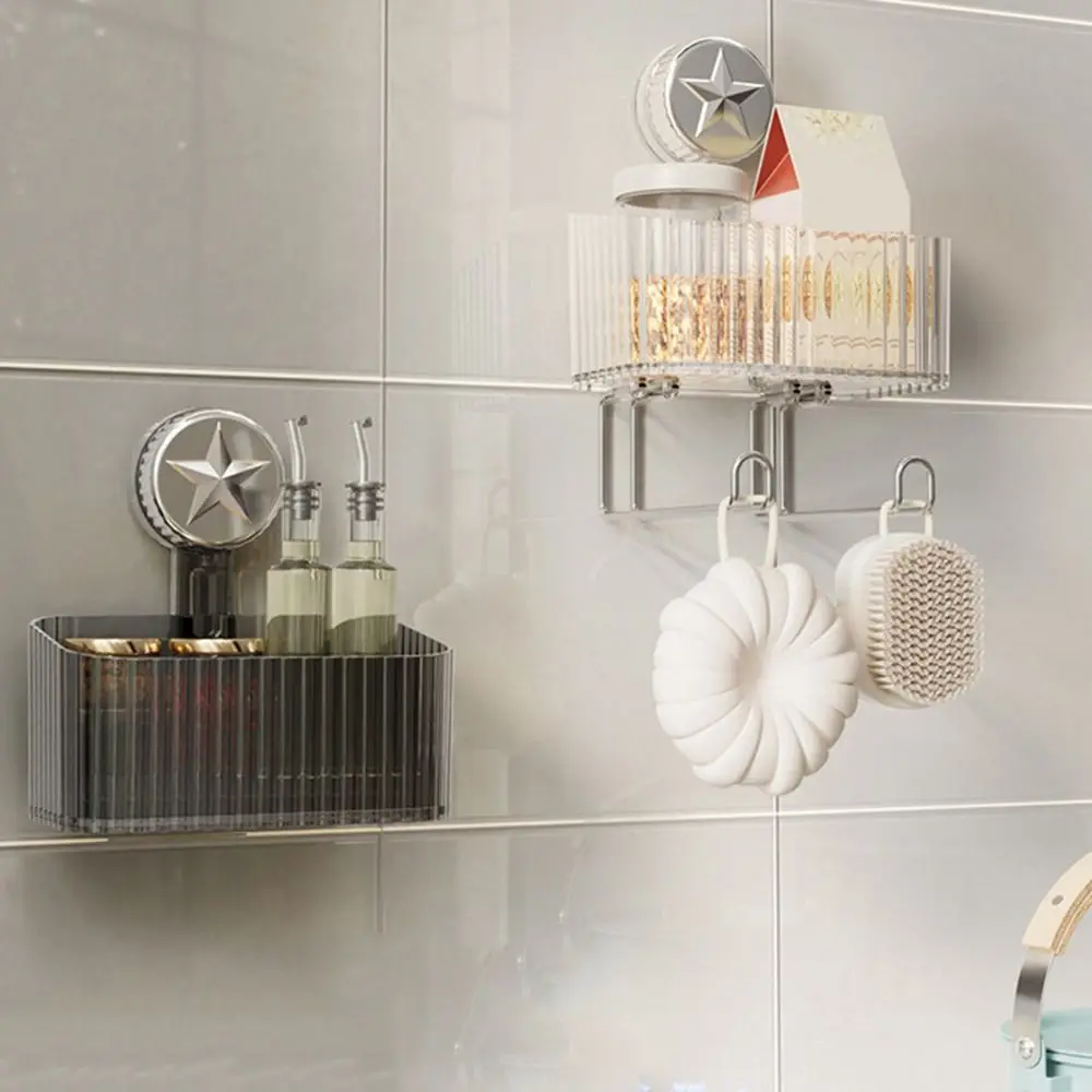 

Plastic Suction Cup Storage Box Wall Mounted Clear Headband Display Stand Large Capacity Waterproof Headband Holder Hair Rope