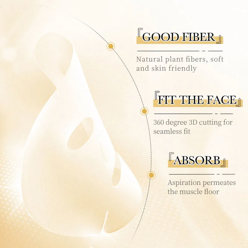 15pcs SADOER 24K Gold Vitamin C Hyaluronic Acid Facial Masks for Face Moisturizing Firming Hydrating Face Mask Facial Skin Care