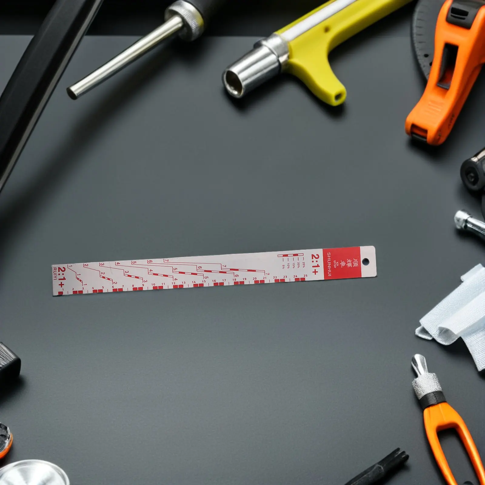 

Линейка-шкала для измерения автомобильной краски, из нержавеющей стали, 12.58x1.18x0.08 дюйма, инструмент для точного смешивания автомобильных покрытий, для точного соотношения цвета, для транспортных средств