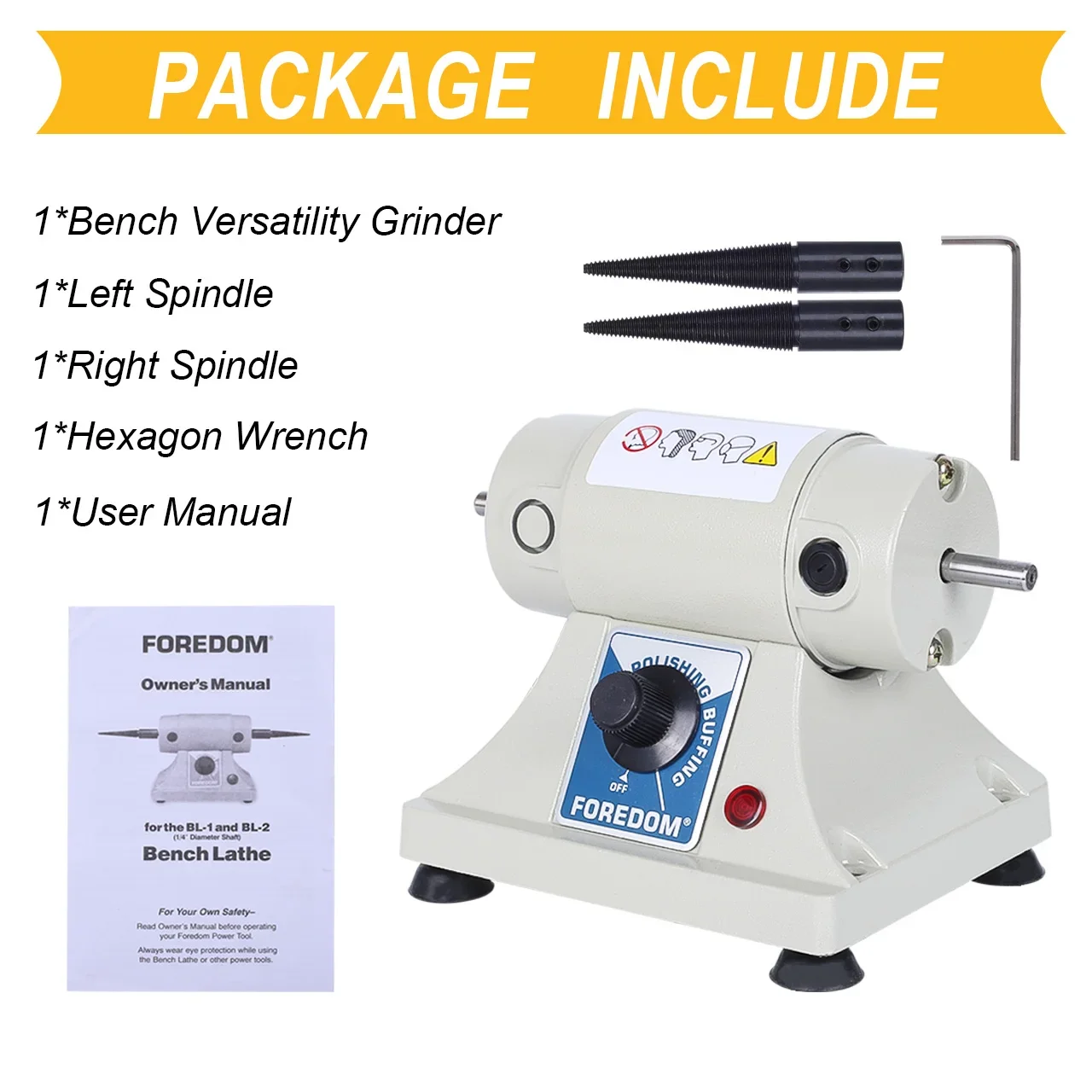 DM-3 مطحنة مخرطة مزدوجة الرأس 180 وات 7000 دورة في الدقيقة ملمع مجوهرات قابل للتعديل لتلميع المعادن/اليشم (المحرك فقط) #2