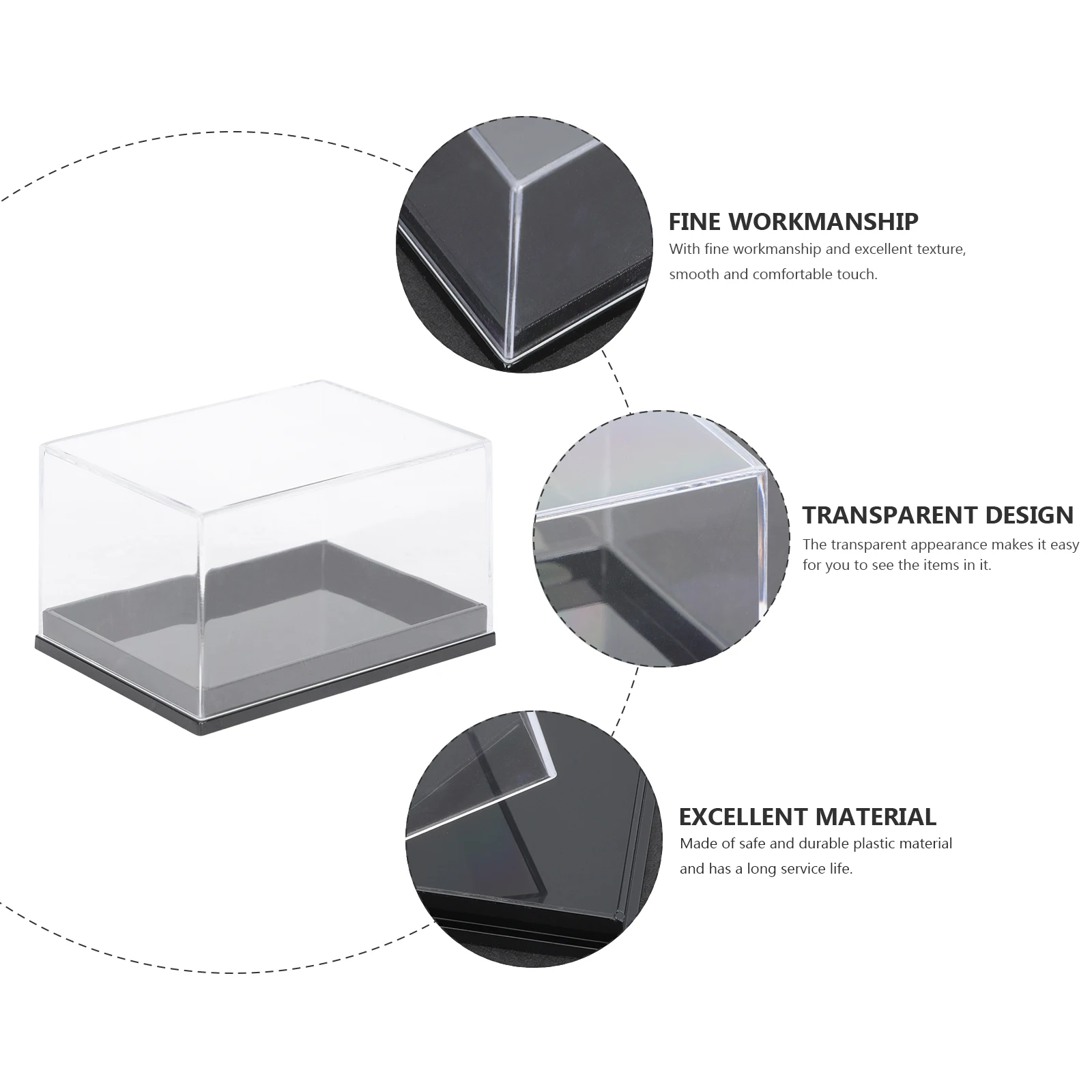 

6Pcs Specimen Storage Boxes Clear Square Display Case Resistant to Abrasion Fall Protection Specimen Display Storage Container