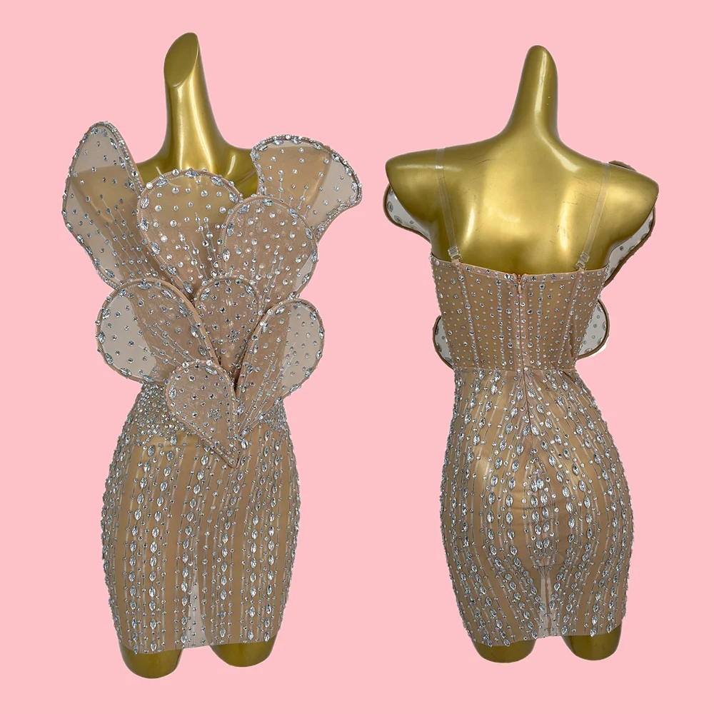 ชุดเดรสประดับดอกไม้ 3 มิติ ดีไซน์เนอร์ ประดับคริสตัล สำหรับผู้หญิง ชุดเซ็กซี่สำหรับงานวันเกิด งานแต่งงาน งานรับปริญญา ชุดเดรสทรงเข้ารูป ชุดราตรีสำหรับผู้หญิง ชุดออกงานกลางคืน ชุดคอสตูมสำหรับคลับ