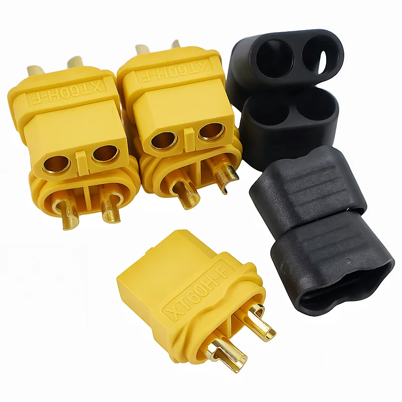 10 Pair XT60H (XT60 Upgrade) Connectors, XT60H Male Female Bullet Connectors Plugs with Sheath for Lithium Battery RC Planes Car