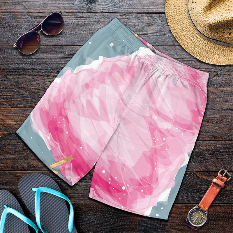 New Candy 3d Print Short Gyms Summer Daily Sports Trunks For Men Loose Quick-drying Breathable Outdoor Sports Funny Ice Shorts