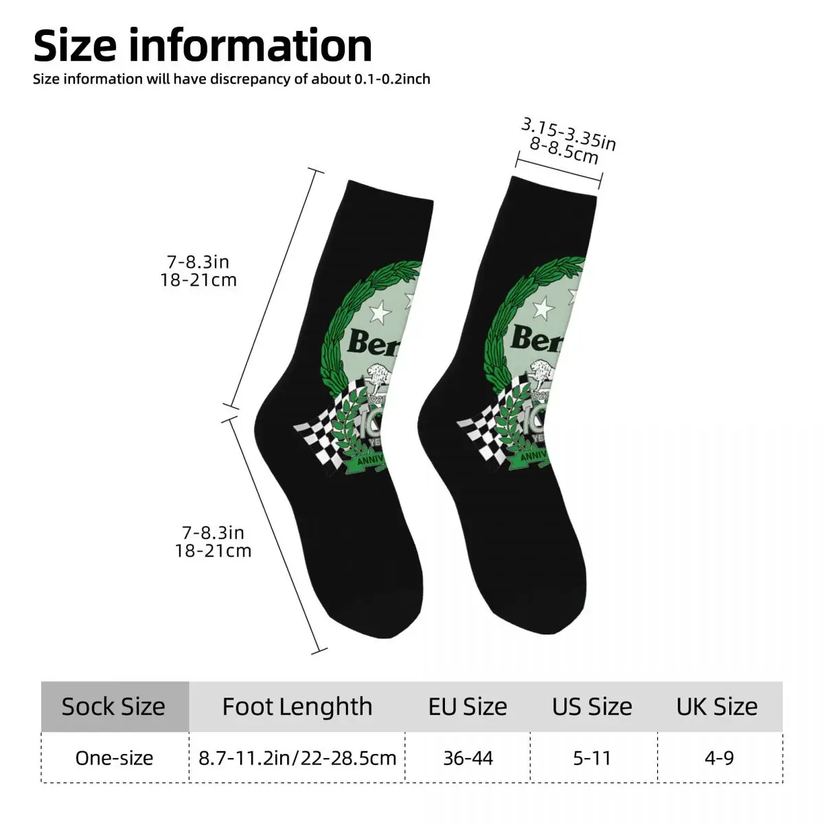 Crazy compression Anniversary Celebration Sock for Men Harajuku Benelli Quality Pattern Crew Sock Novelty