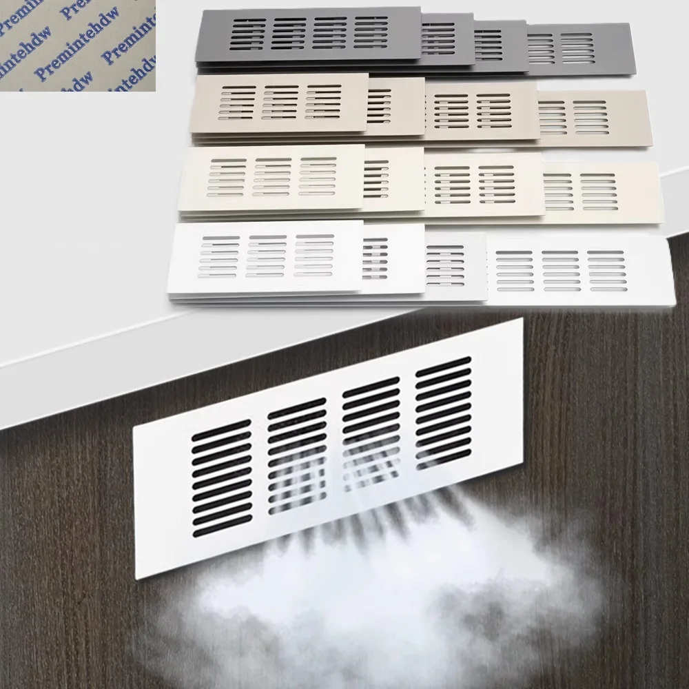 2Pcs Aluminum Rectangular Cabinet Air Grille Furniture Vent Cover
