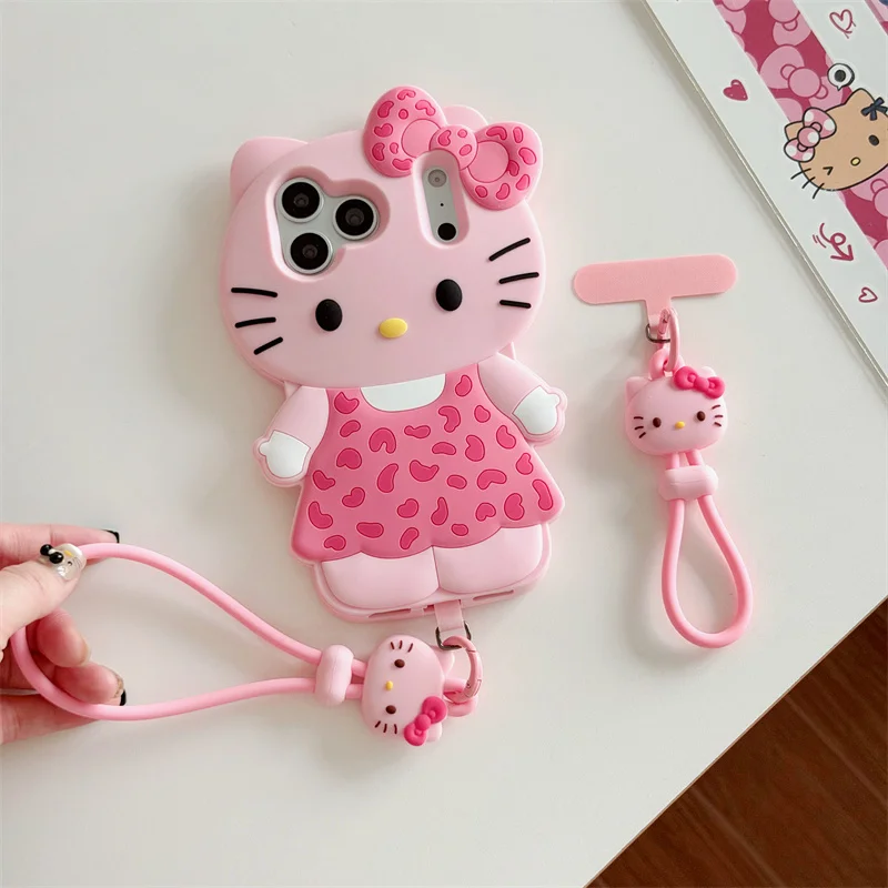 Niedlicher Cartoon Hello Kitty Handy-Handschlaufe aus Silikon, Anti-Verlust-Lanyard, Taschenanhänger für iPhone, Samsung und alle Handys – Detail 4