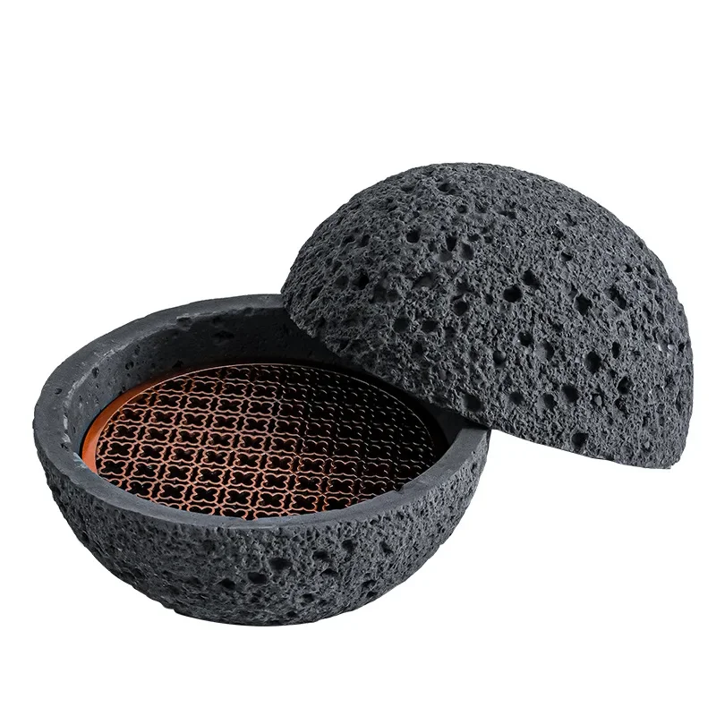 12CM Molecular Cuisine Creative Volcanic Stone Spherical Round Smoked Cup Black Moon Tableware Hotel Seat On The Plate