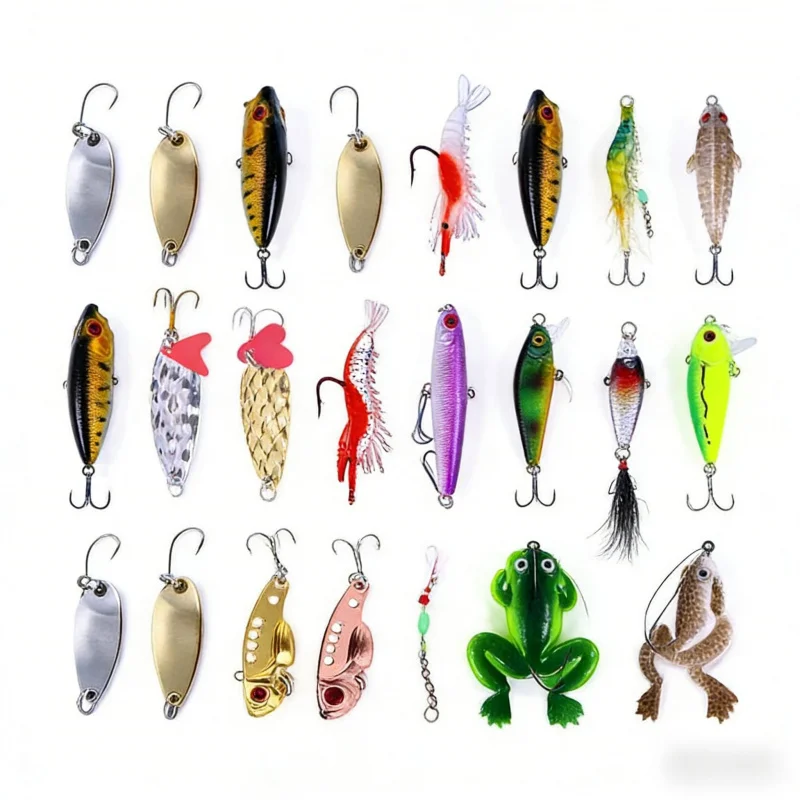 

Набор приманок: 24 мини-воблера, мягкие приманки-пенсилы с блестками для ловли на ходу, микро-приманки для рыбалки, незаменимые рыболовные снасти