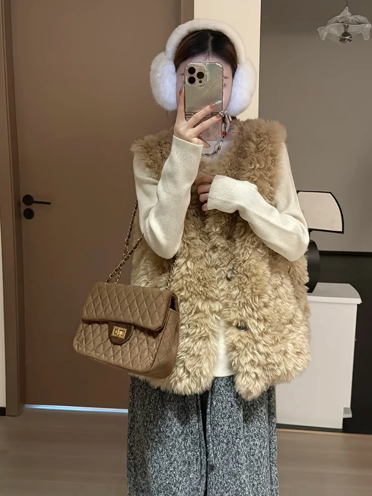 

Vests Waistcoats Thick Womens Waistcoat For Woman 2025 Spring Minimalist Cotton-Padded Cropped Single-Button O-Collar Cleanfit