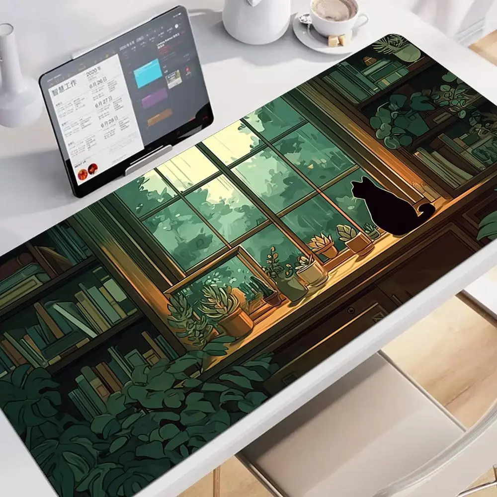 

Healing Study Cute Cat Mouse Pad Mousepad XXL Large Table Cushion Gaming Non-slip Laptop Tablet Mat Mini PC Playmat