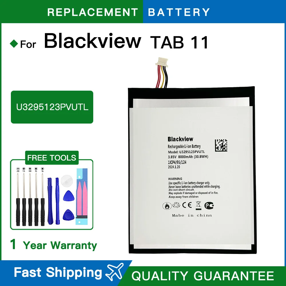 100% New Original Brand new 8000mAh TAB 11 U3295123PVUTL Battery For Blackview TAB11 TAB 11 Phone Batteries battery With Gifts