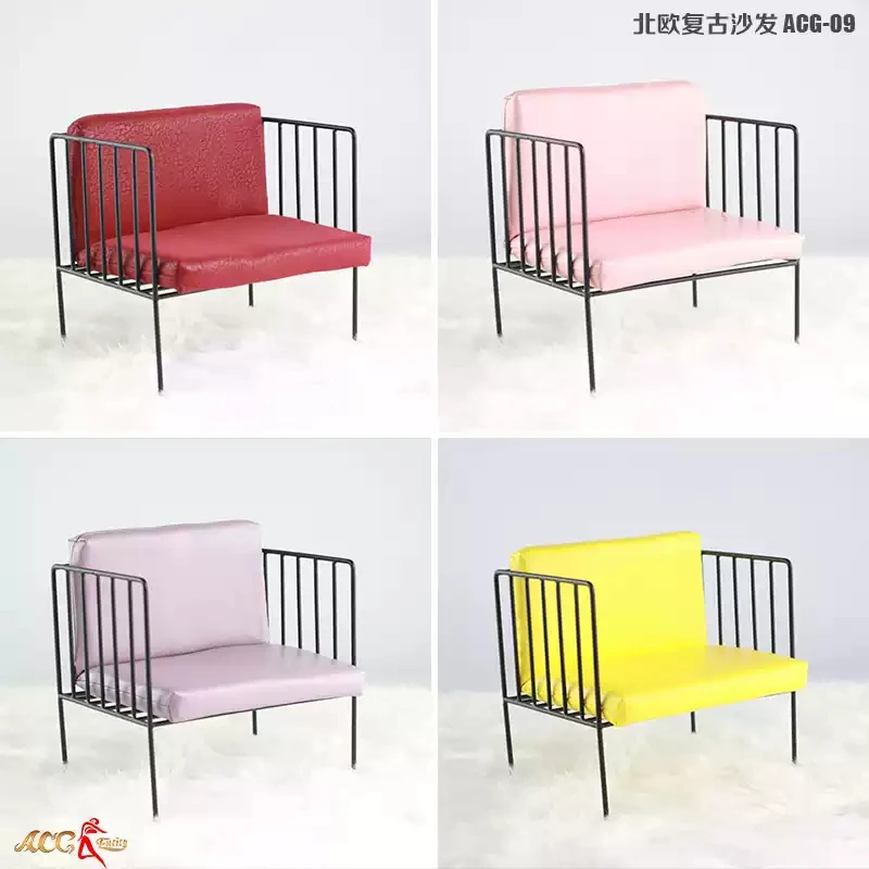 In Stock ACG-09 1/6 Scale Iron Art Modern Sofa Scene Furniture Platform Soldier Sofa For 12 Inch Action Figure Body Toys Gifts