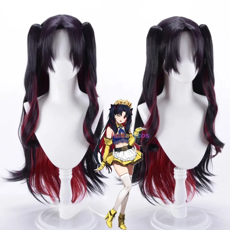 FGO شعر مستعار تأثيري مصير/الطلب الكبير Astarte الفضاء عشتار 80 سنتيمتر طويل بني أحمر مختلط مزدوج الذيل مقاومة للحرارة شعر مستعار؛ 3.k'6;d.a;