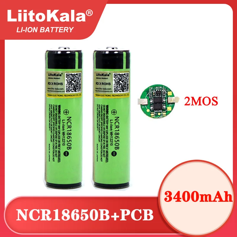 Liitokala Protected Original Rechargeable battery 18650 NCR18650B 3400mah with PCB 3.7V For Flashlight batteries