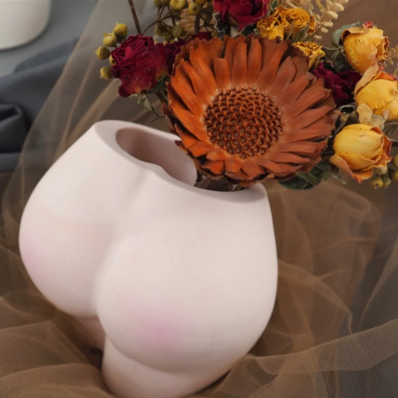 DIY Model Butt Flower Vase Silicone Molds Gypsum Pot Pen Holder Art Storage Decoration Desktop Ornament Resin Mold Handicrafts