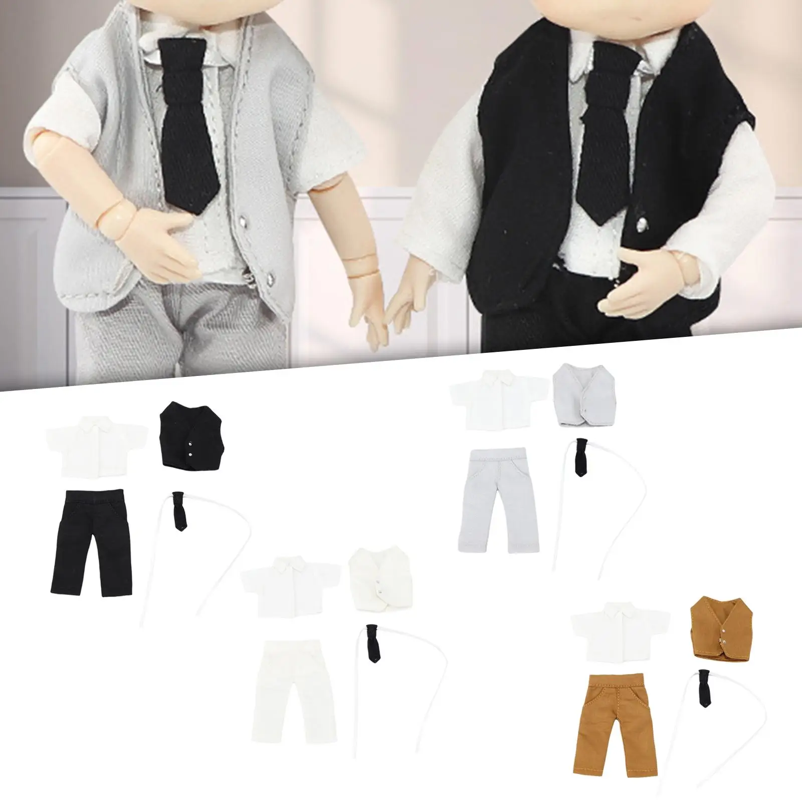 Vêtements et accessoires de poupée Ob11 BJD, déguisement pour poupée du marié et du garçon, 1/12