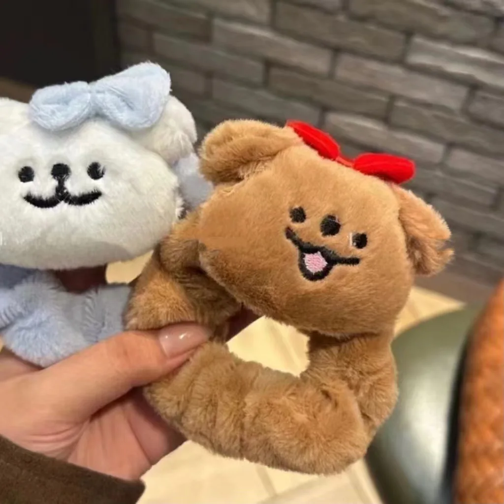 لطيف أفخم الباندا جرو العلاقات الشعر الخريف الشتاء رقيق الكرتون الحيوان ذيل حصان مرونة العصابات الشعر عصابات رأس الحفلات اكسسوارات