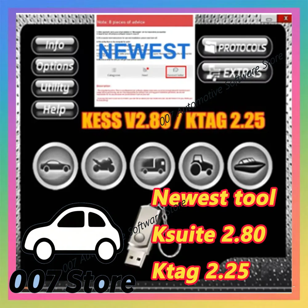 

2025 Newest tool Ksuite 2.80 software for Kess V5.017 ECU Programmer Ktag 2.25 ECU Chip Tuning Tool