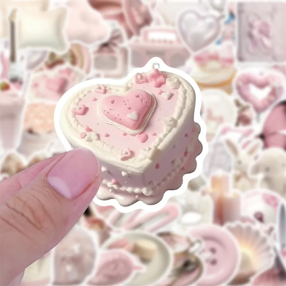 10/30/50pcs Ins Style Pink Girl Heart Stickers Aesthetic Cute Ballet Decoration Sticker DIY Laptop Wall Coquette Cartoon Decals