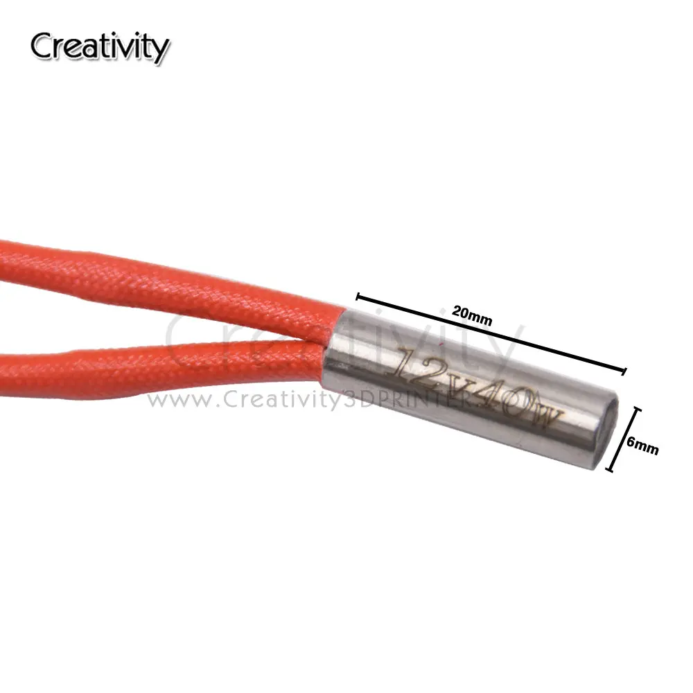 10 Pieces 3D Printers Cartridge Heater 12V/24V 40W 6*20mm 1meter with XH 2.54 For MK Mendel Reprap Extruder Parts Heat Part