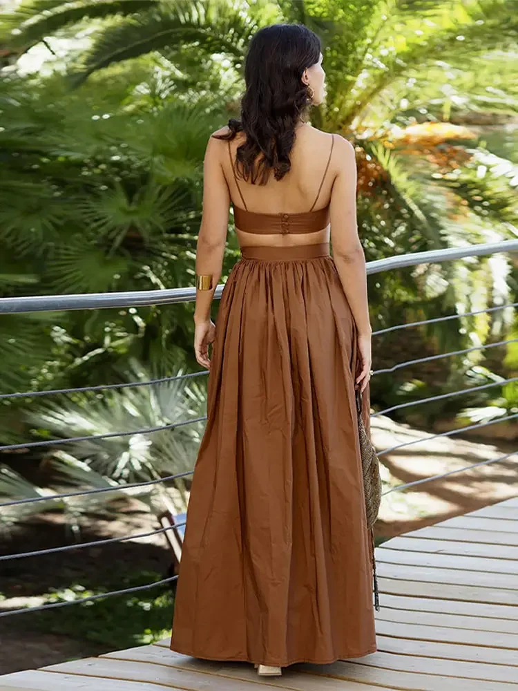 Frauen Rohr Top Rock Set Sexy Off Schulter Hosenträger Bluse Lose Elastische Taille Röcke Weibliche Anzüge 2025, Sommer Dame outwear