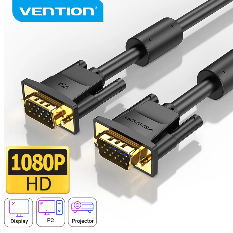 Vention VGA Kabel męski do męskiego 1080P 15-pinowy kabel VGA do VGA do monitora Projektor TV Pleciony przewód ekranujący 1m 5m Konwerter VGA