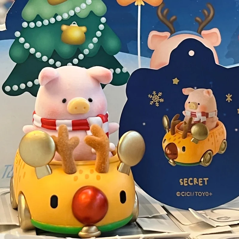 กระป๋องหมู Lulu Pig Christmas Town Series กล่องตาบอดตกแต่งตาราง Mystery Box เพื่อให้เพื่อน Surprise ของเล่นคริสต์มาสของขวัญ