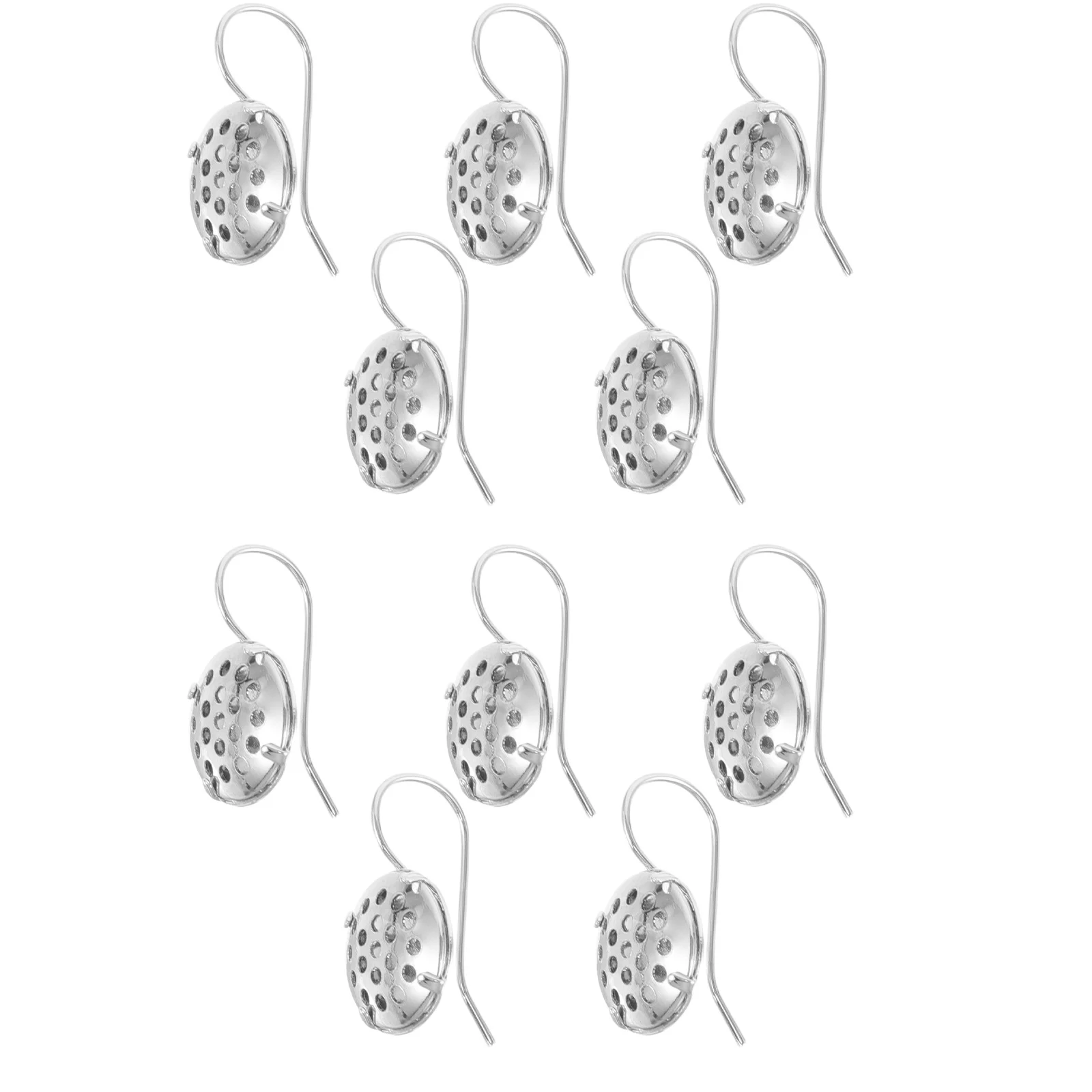 

10Pcs Round Bezel Tray Earring Findings Lotus DIY Jewelry Making Supplies Lightweight Ear Wire Hooks