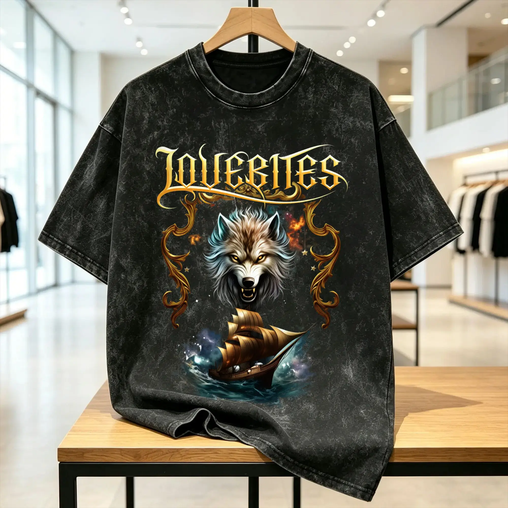 T-Shirt Hipster Lovebites pour hommes, col rond, 100% coton, T-shirt lavé, manches courtes, vêtements exceptionnels