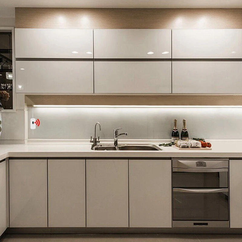 شريط ثلج LED للمطبخ مع مفتاح أبيض دافئ مقاوم للماء، سهل التركيب، سهل الاستخدام 5 أمتار