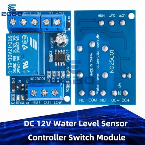 DC 12V Water Level Sensor Controller Switch Module Automatic Liquid Level Flow Control Switch for Motor Water Pump Fish Tank