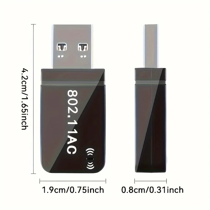Adaptador sem fio USB 1300Mbps, adaptador de cartão LAN sem fio, dongle WiFi para laptop de mesa, banda dupla 2,4G/5,8GHz, suporta 802.11ax