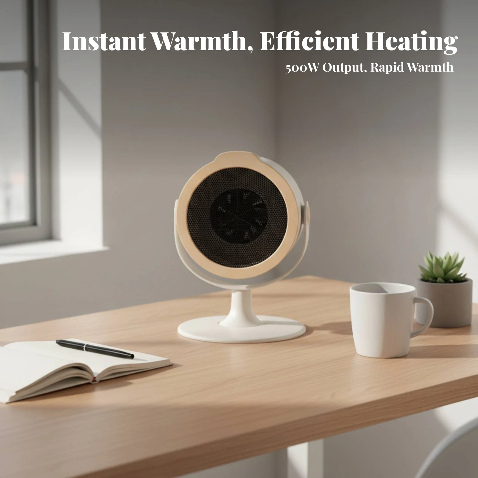 Desktop Heater Quick-Heating Tabletop Heater Appliance Compact Portable for Office Workers, Desk, Bedroom